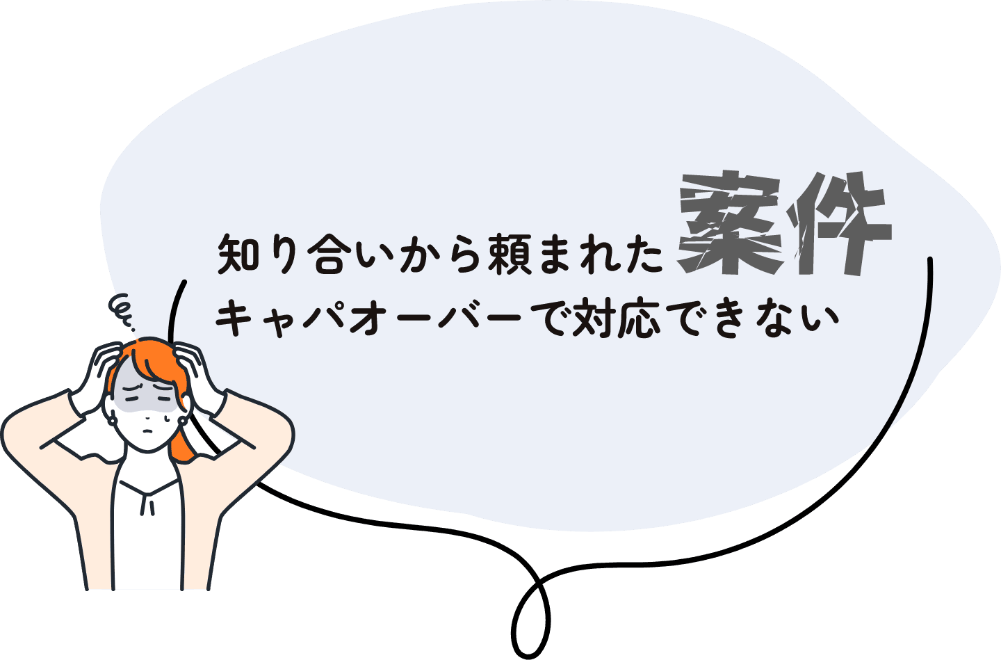 知り合いから頼まれた案件キャパオーバーで対応できない